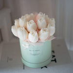 Bouquet de tulipes en cire de soja naturelle - angle de vue latéral