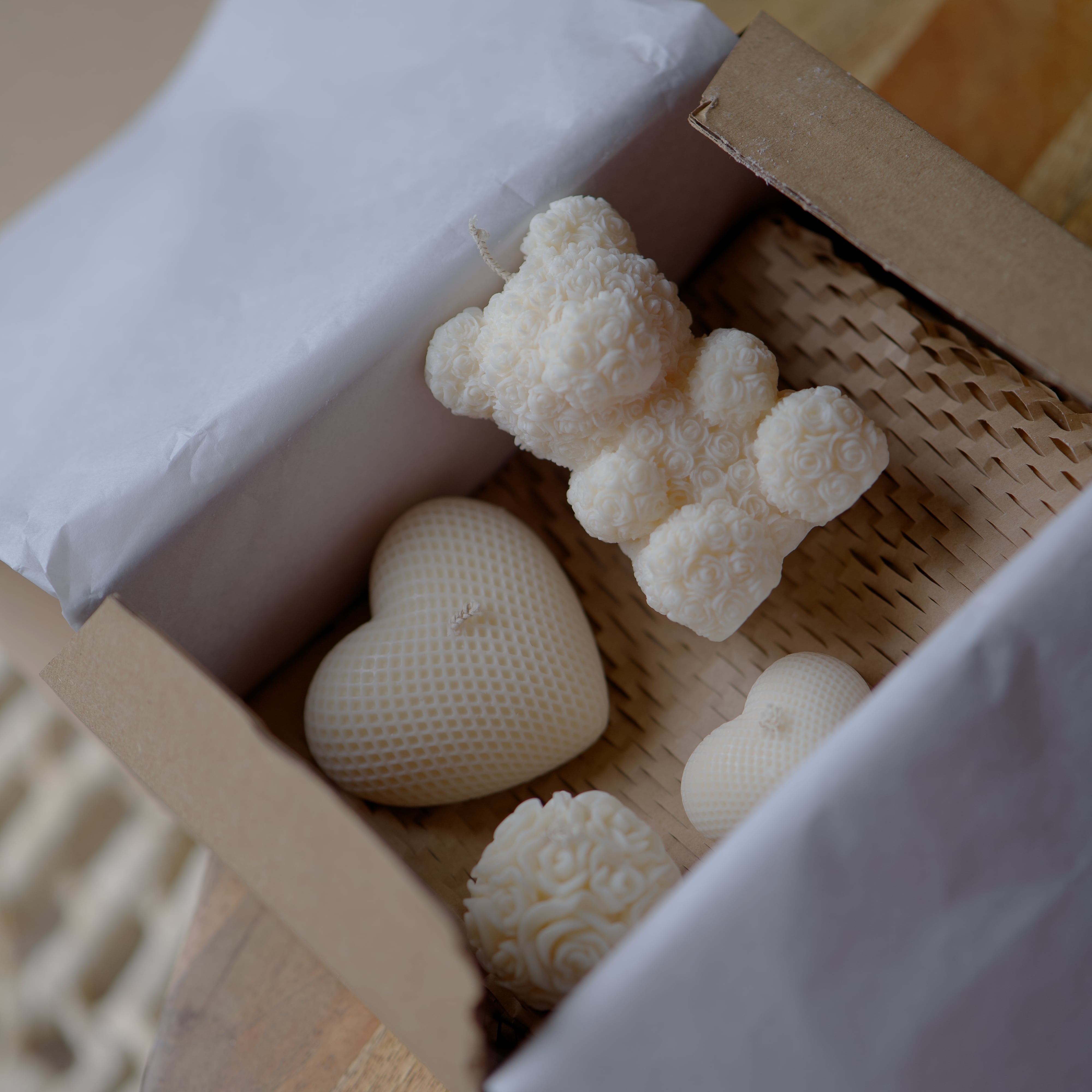 Coffret de bougies artisanal et écologique en cire naturelle